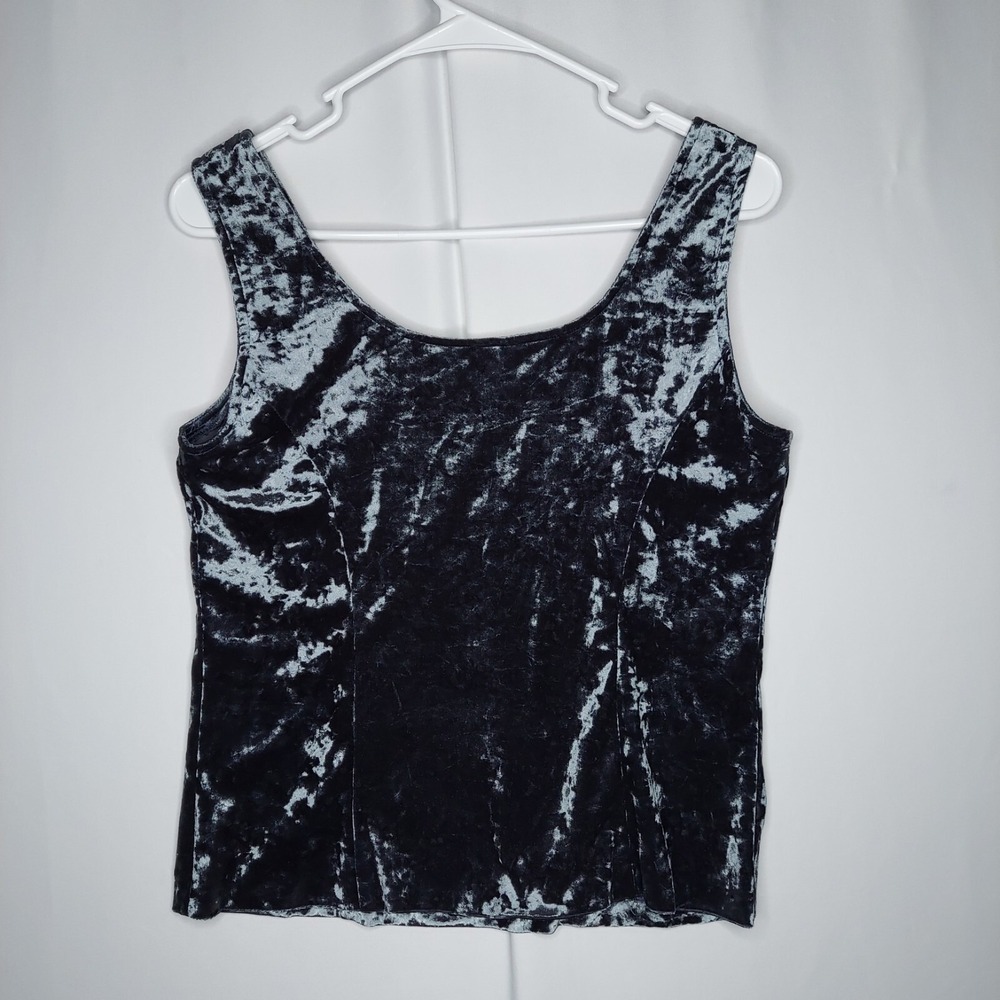 La Nuit Crushed Velvet Beaded Cardigan Top Set Women Medium Gray Glam Party - Picture 4 of 13